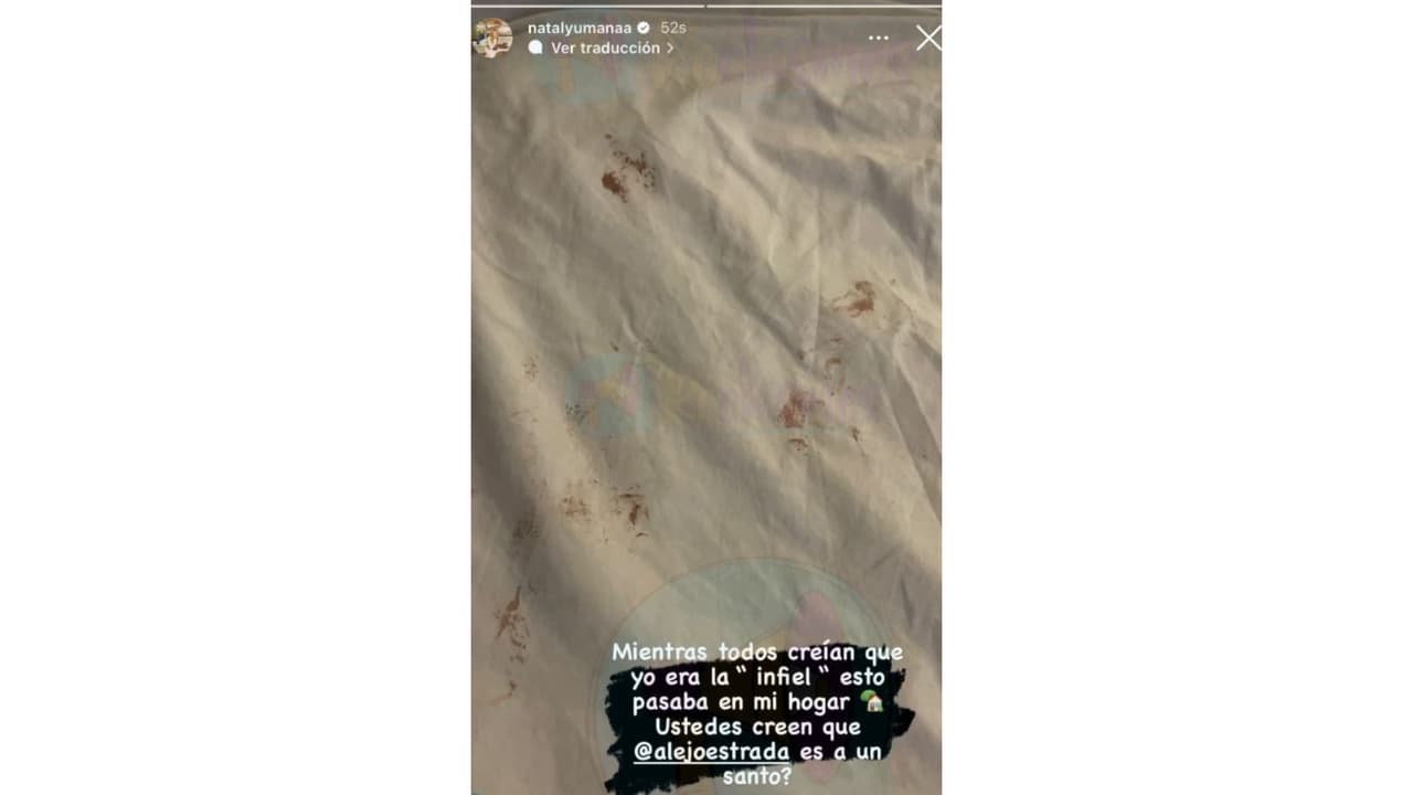 Publicación que fue eliminada de las redes de Nataly Umaña.