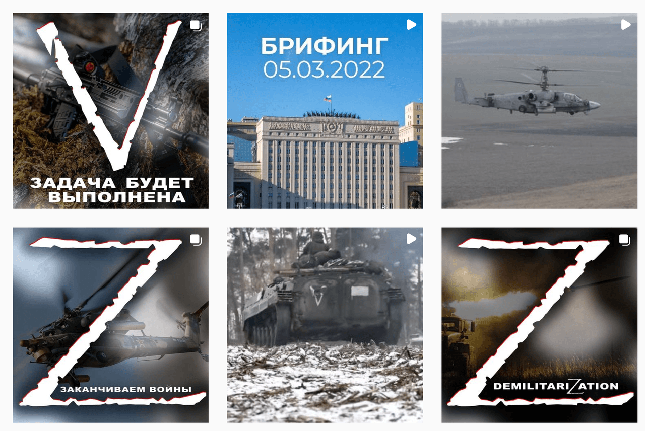 <b>Pero ¿por qué esas letras? De hecho, ni la "Z" ni la “V” existen en alfabeto cirílico de Rusia. </b>El Ministerio de Defensa ruso publicó en su cuenta oficial de Instagram mensajes relacionados a esas letras. 
<br>
<br>Según las publicaciones en sus redes sociales, la letras “Z” están relacionadas con una frase en ruso que se traduce al español como "Por la victoria". Por otro lado, el Ministerio Ruso usa la “V” con dos frases diferentes: una se traduce como “La fuerza de la verdad" y la otra como "La misión será completada".
<br>