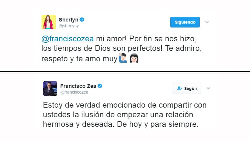 Ambos lo publicaron en sus cuentas de Twitter.