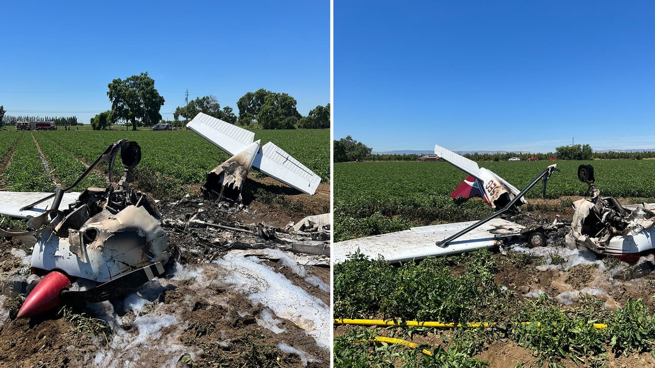 Fuego en la cabina obliga a piloto a realizar aterrizaje de emergencia y se estrella cerca de UC Davis