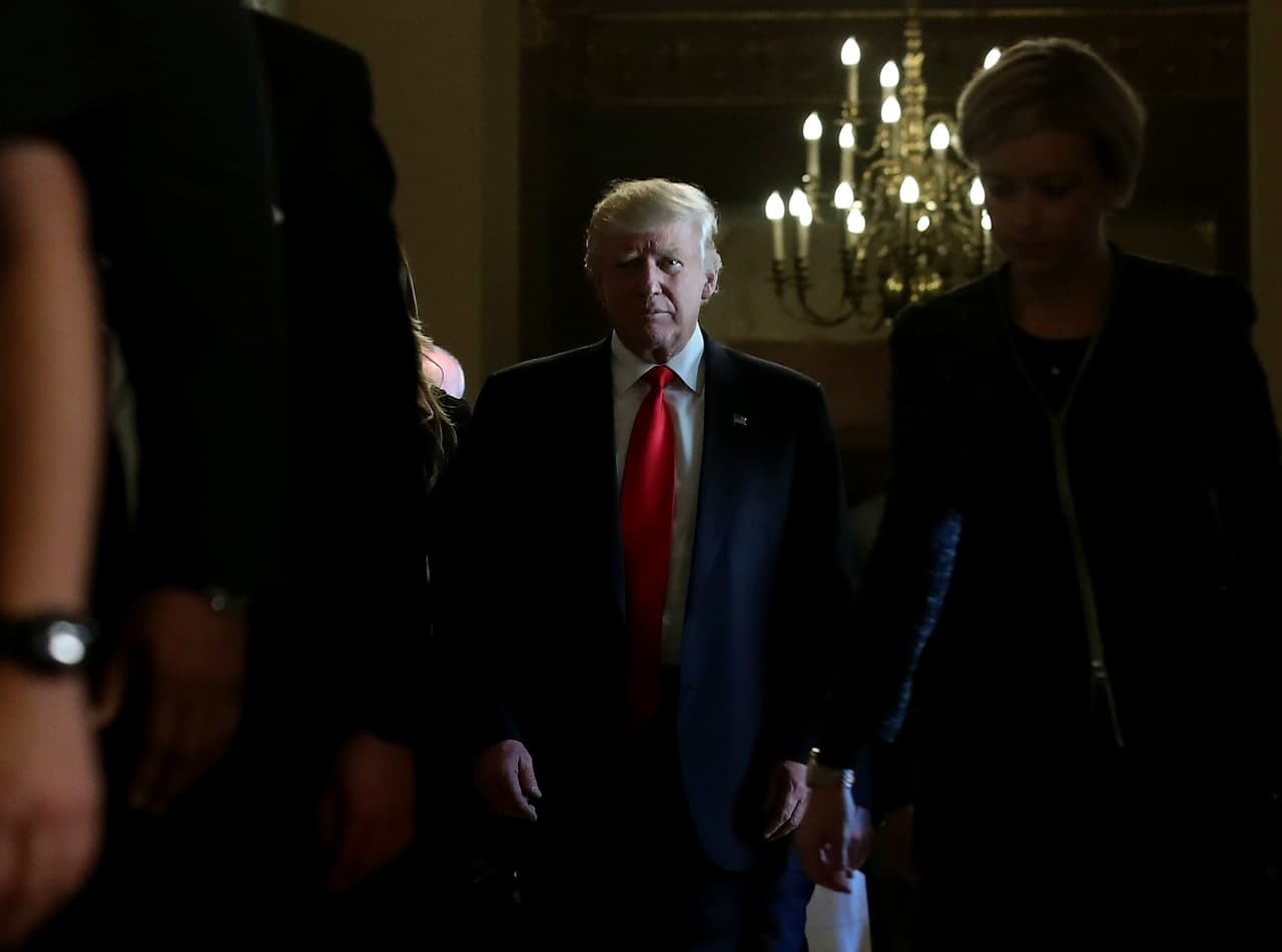 <b>El Congreso. </b>Donald Trump visita el Congreso y se encuentra el presidente de la Cámara de Representantes Paul Ryan. Jueves 10 de noviembre.
