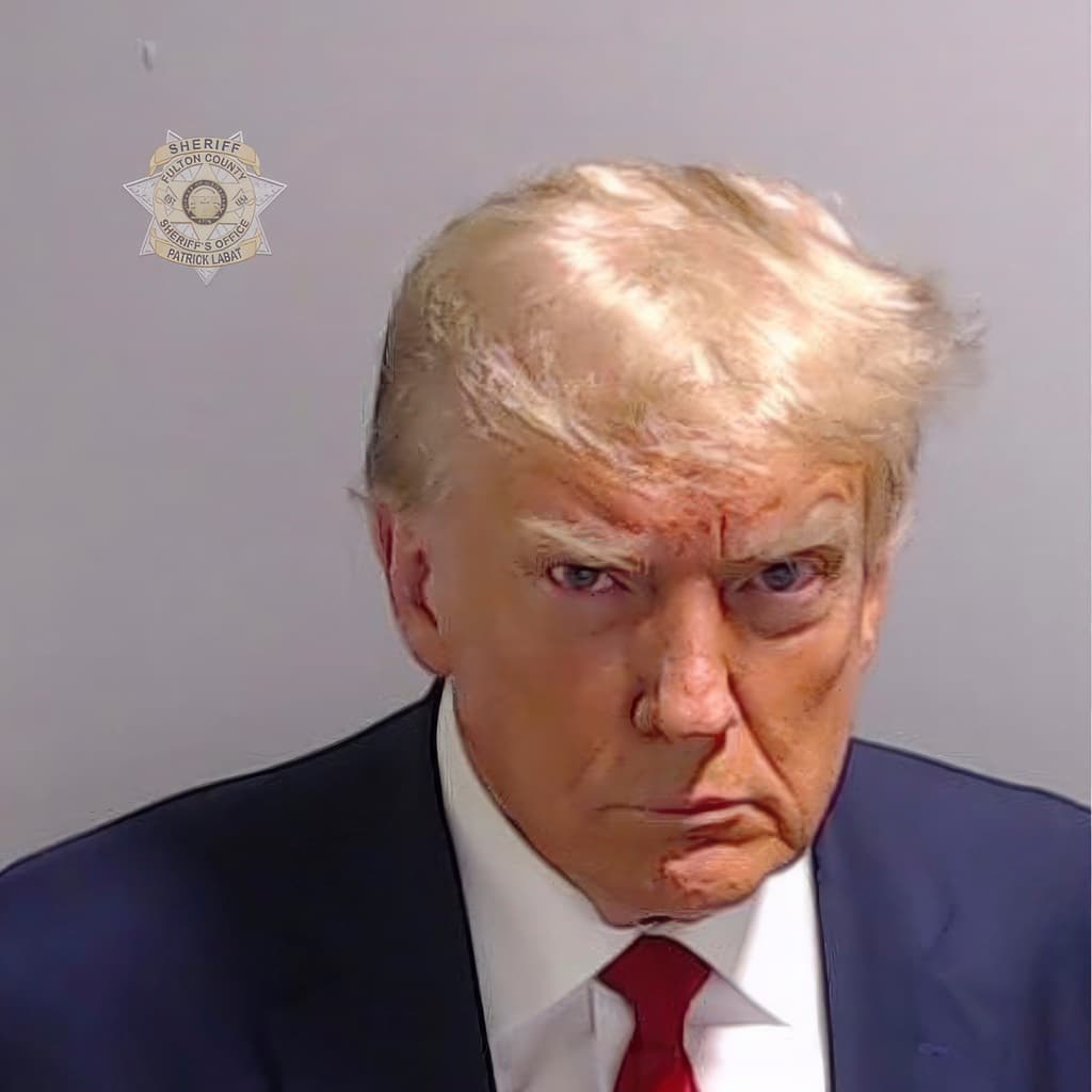 <b><a href="https://www.univision.com/local/atlanta-wuvg/vea-la-foto-policial-de-donald-trump-tras-entregarse-en-carcel-de-georgia">Esta foto de prontuario proveída por la policía del condado Fulton</a></b>, en Georgia, muestra al expresidente Donald Trump al ser fichado el jueves 24 de agosto de 2023. El sheriff de Fulton informó que 
<b>el expresidente fue fichado como cualquier otro acusado.</b> De hecho, se le asignó un número: 
<b>P01135809</b>. El expresidente pasó menos de hora y media en Atlanta y menos de 20 minutos entregándose a las autoridades del condado de Fulton. Salió para el aeropuerto luego tras pagar una
<b> fianza de $200,000.</b>
<br>