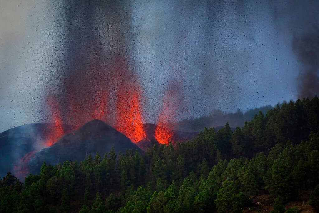 <b>El volcán <a href="https://elpais.com/ciencia/2021-09-19/las-claves-del-volcan-de-cumbre-vieja-por-que-se-ha-producido-esta-erupcion-en-la-palma-cuanto-puede-durar.html" target="_blank">Cumbre Vieja</a> hizo erupción este fin de semana</b> produciendo 
<b>lenguas de lava de casi 20 pies</b> en 
<a href="https://www.univision.com/noticias/un-volcan-en-canarias-entra-en-erupcion-por-primera-vez-en-medio-siglo-video">la isla de la Palma</a>, ubicada en el archipiélago español de las Islas Canarias, en el noroeste de África. La destrucción material que deja a su paso es ya visible, pero por el momento no hay víctimas.