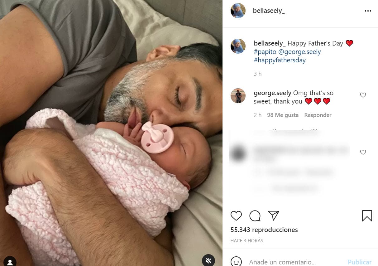 El 
<b><a href="https://www.univision.com/famosos/las-lecciones-positivas-del-anuncio-de-divorcio-de-marlene-favela" target="_blank">divorcio no impidió que la hija de Marlene Favela</a></b>, Bella, le dedicara un mensaje desde México hasta Australia a su papá George Seely, en donde el empresario reside: 
<b><a href="https://www.instagram.com/p/CQWTDzmlYFW/" target="_blank">"Feliz Día del Padre"</a></b>, se lee en la cuenta de la niña, manejada por la actriz.