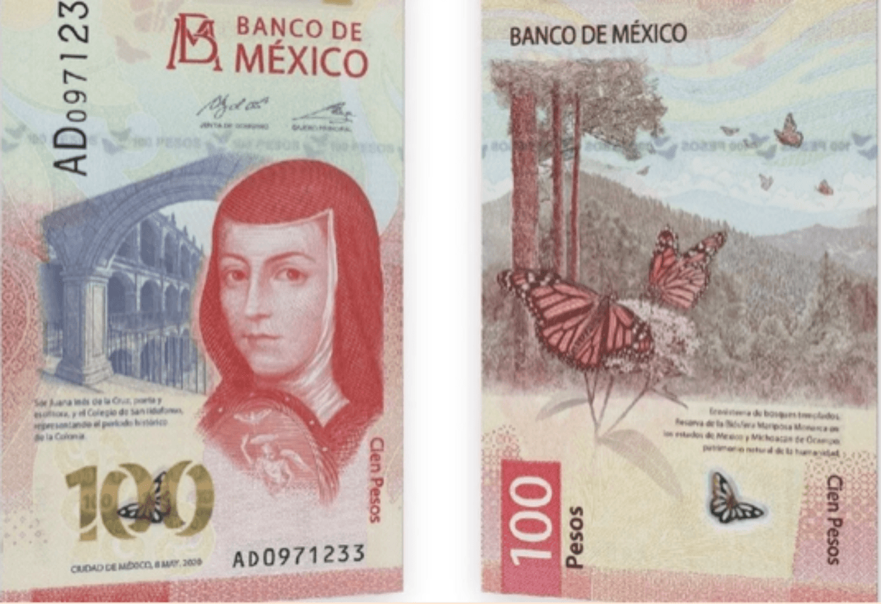 <h3 class="cms-H3-H3">Sor Juana Inés de la Cruz (1648 - 1695)</h3>
<br>
<br>🪙
<b> Conocida como: </b>escritora.
<br>
<br>🪙 
<b>País: </b>México.
<br>
<br>🪙 
<b>Denominación: </b>100 pesos mexicanos.
<br>