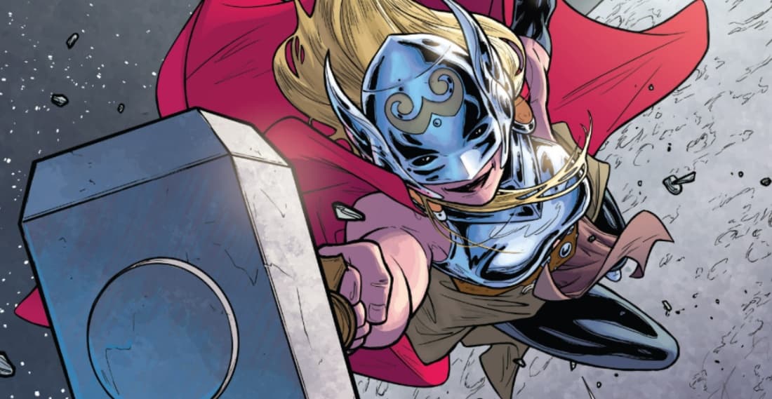 Jane Foster con el martillo de Thor