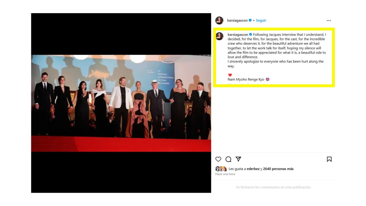 La actriz decidió guardar "silencio" para que la película sea aprecidada.
