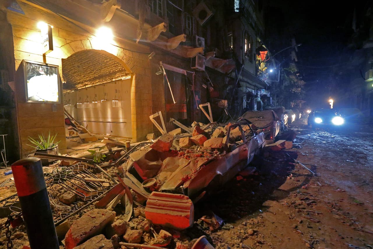 Los destrozos en el área de Gemmayzeh, en el centro de Beirut.