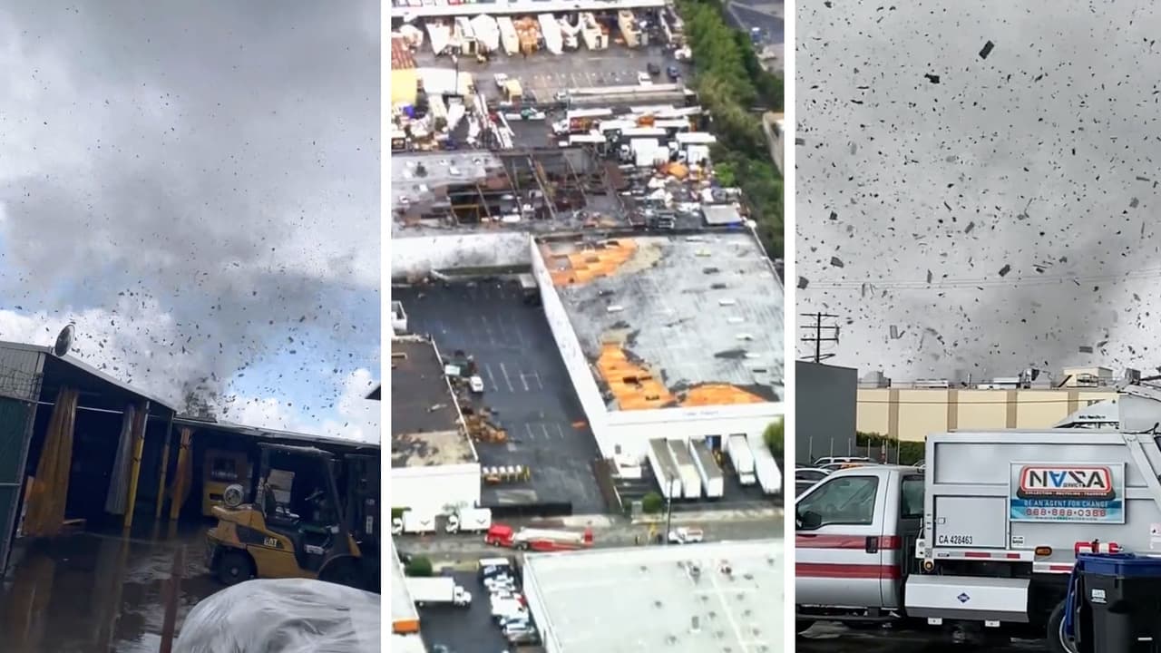Techos destruidos, trozos de madera voladores, vehículos de carga volcados, deja un evento de vientos catalogado como un torbellino en tierra por el Servicio Meteorológico Nacional.