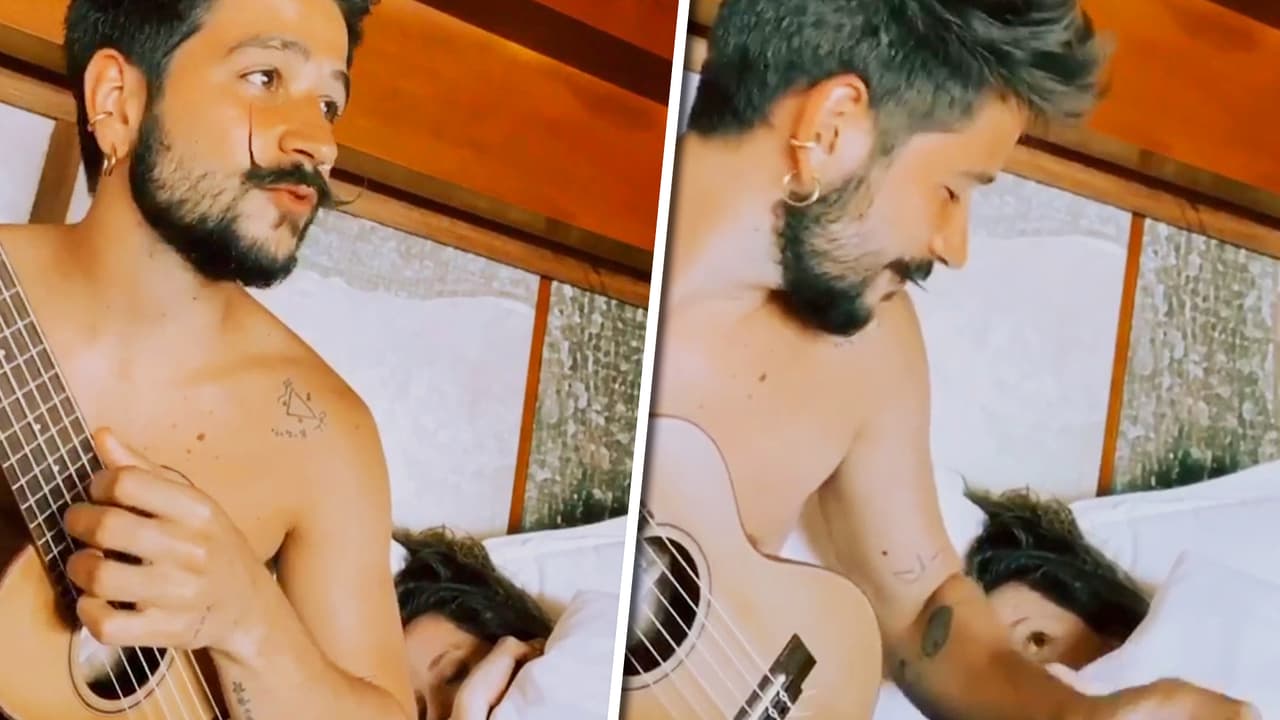 En plena luna de miel, Camilo Echeverry interpreta 'Si nos dejan' mientras Evaluna Montaner duerme