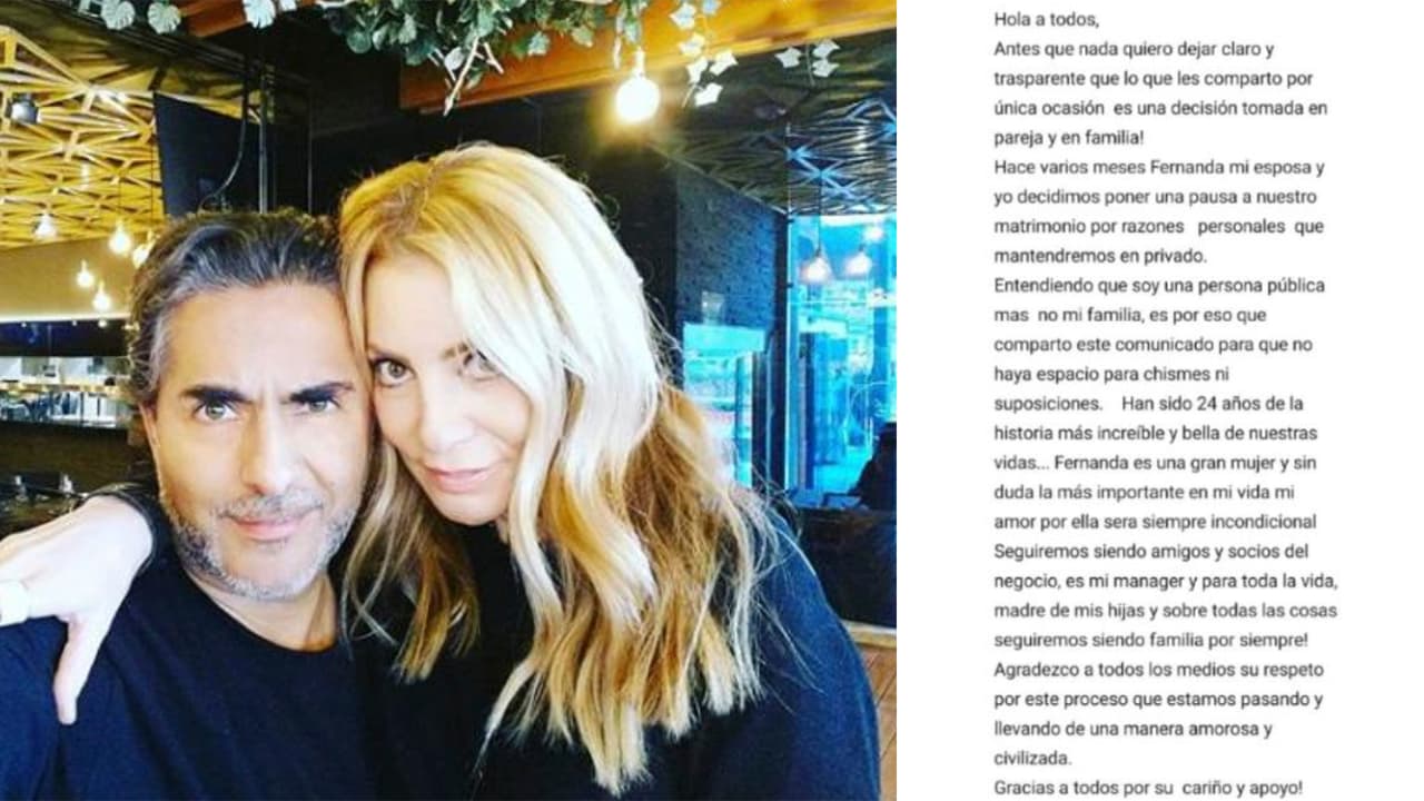 Raúl Araiza comunica que se separa de su esposa con la que estuvo casado 24 años