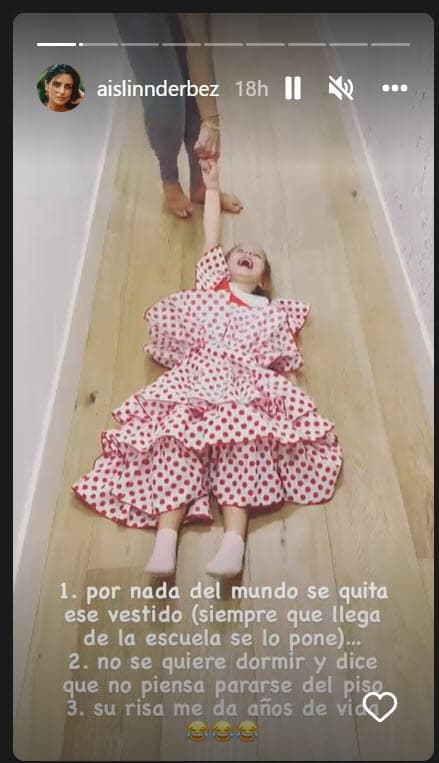 En 2020, a través de su cuenta de Instagram, Aislinn Derbez habló con sus seguidores sobre cómo enfrentaba las rabietas de su hija, quien entonces tenía 2 años. 
<br>