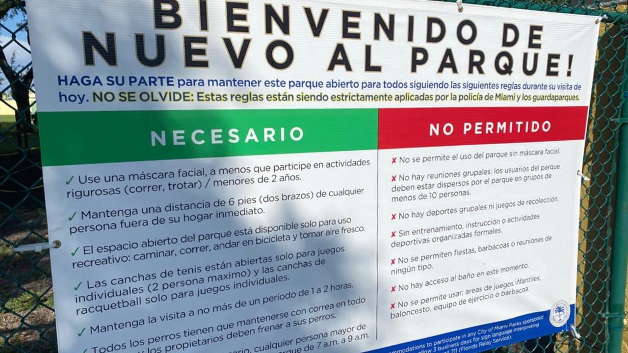 Este lunes el condado Miami-Dade abre todos sus parques, de los cuales muchos habían estado cerrados desde el pasado mes de mayo por el coronavirus.
