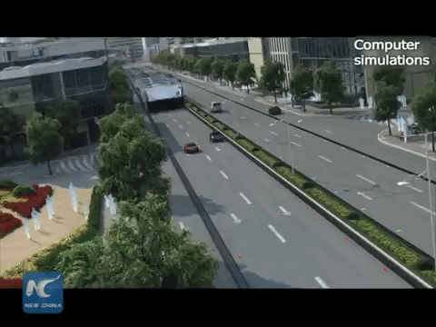 El proyecto de autobús elevado de China termina en polémica