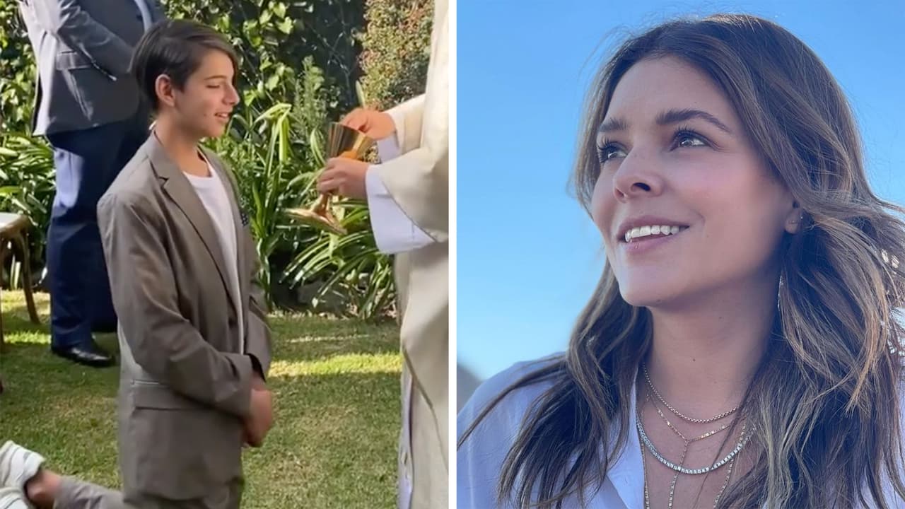 El hijo de Grettell Valdez y Patricio Borghetti celebró su primera comunión