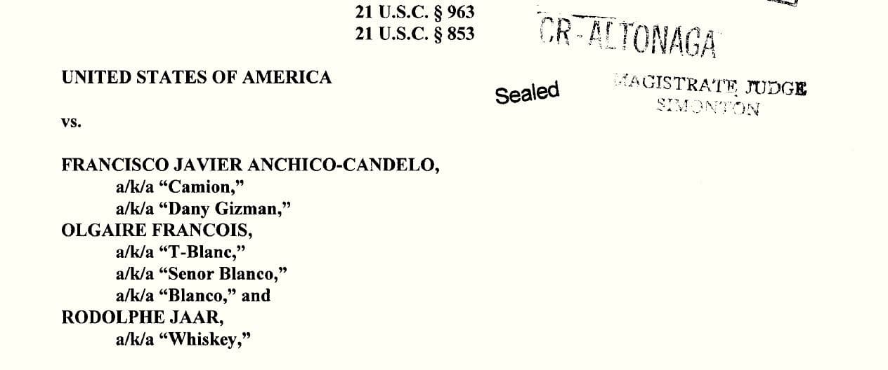 La acusación federal de 2013 en Miami contra Rodolph Jaar, alias 'Whiskey', incluía a dos coacusados, un narcotraficante colombiano y un policía haitiano.