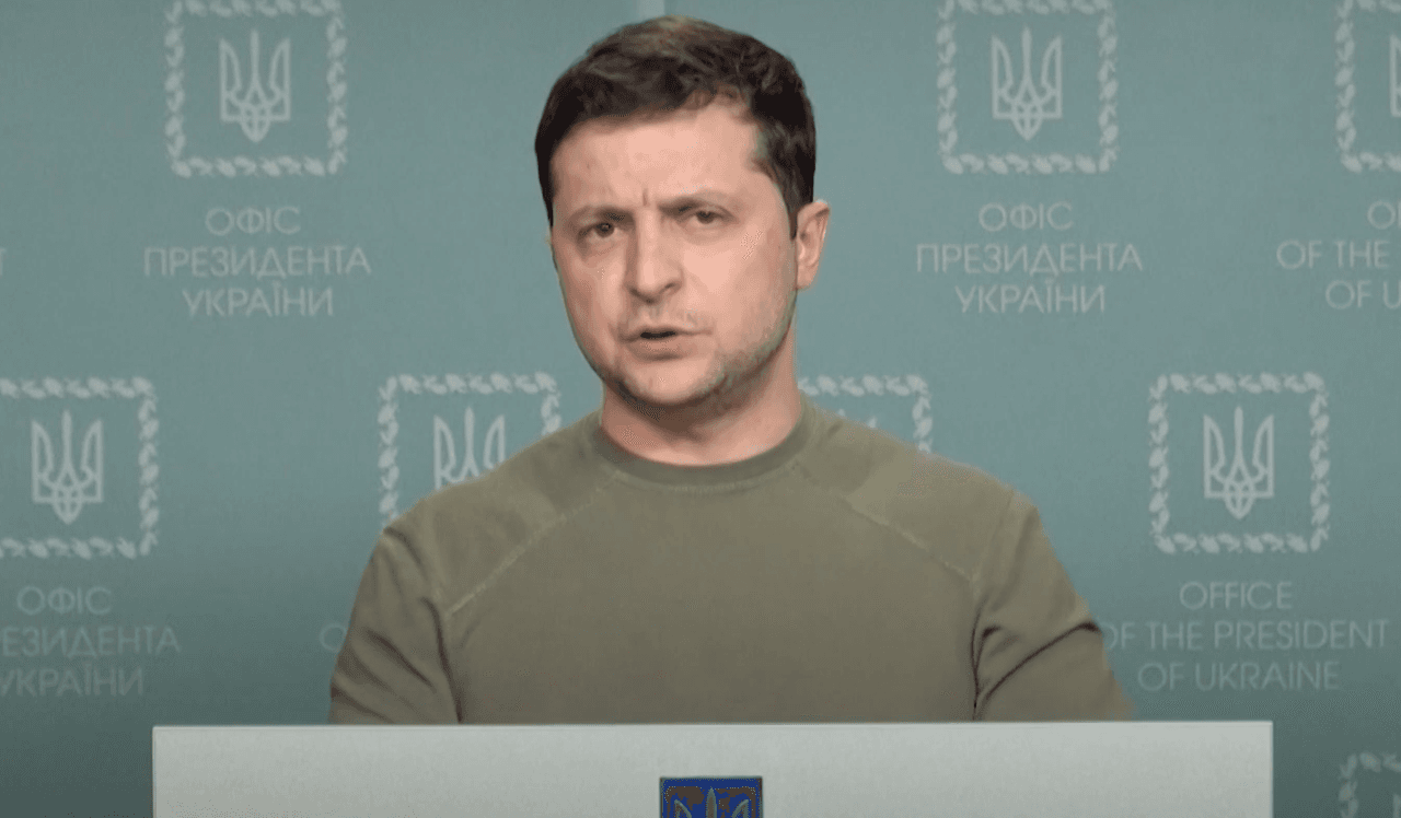 Presidente Volodymyr Zelensky en un video distribuido por la oficina de la presidencia de Ucrania.