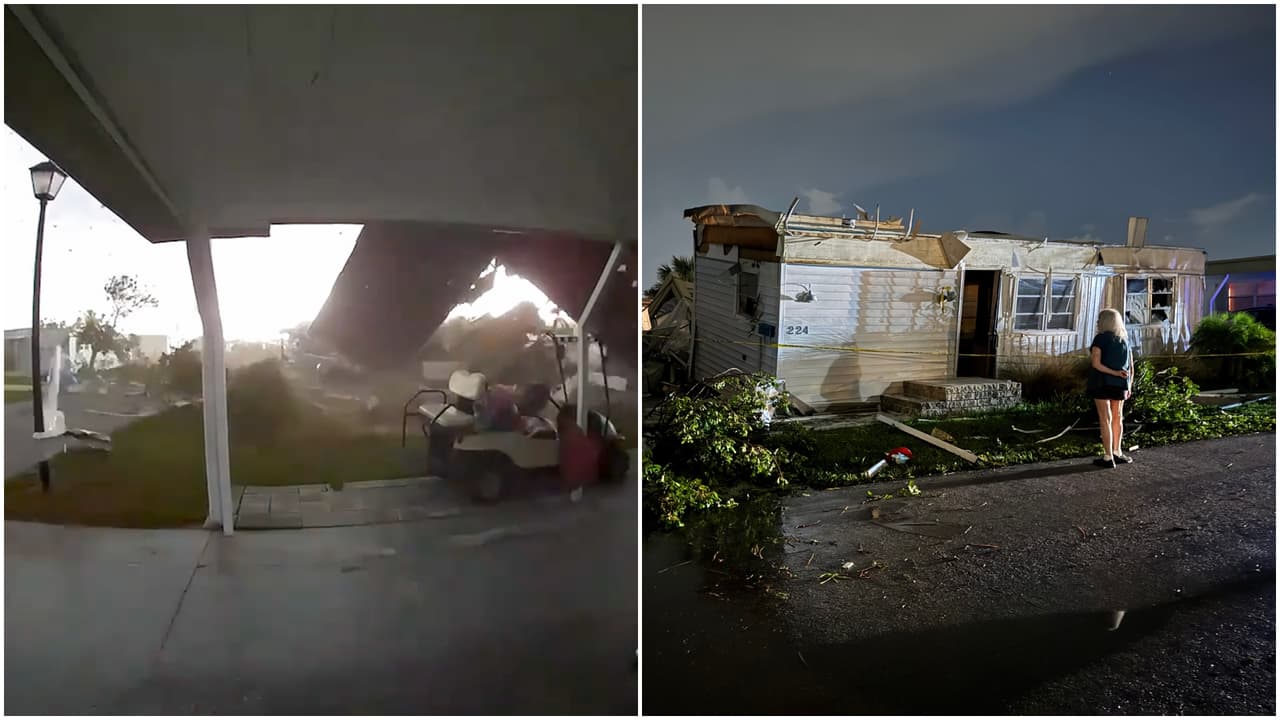 Tornado levanta casa móvil con una mujer adentro en Florida y causa daños en al menos 50 viviendas
