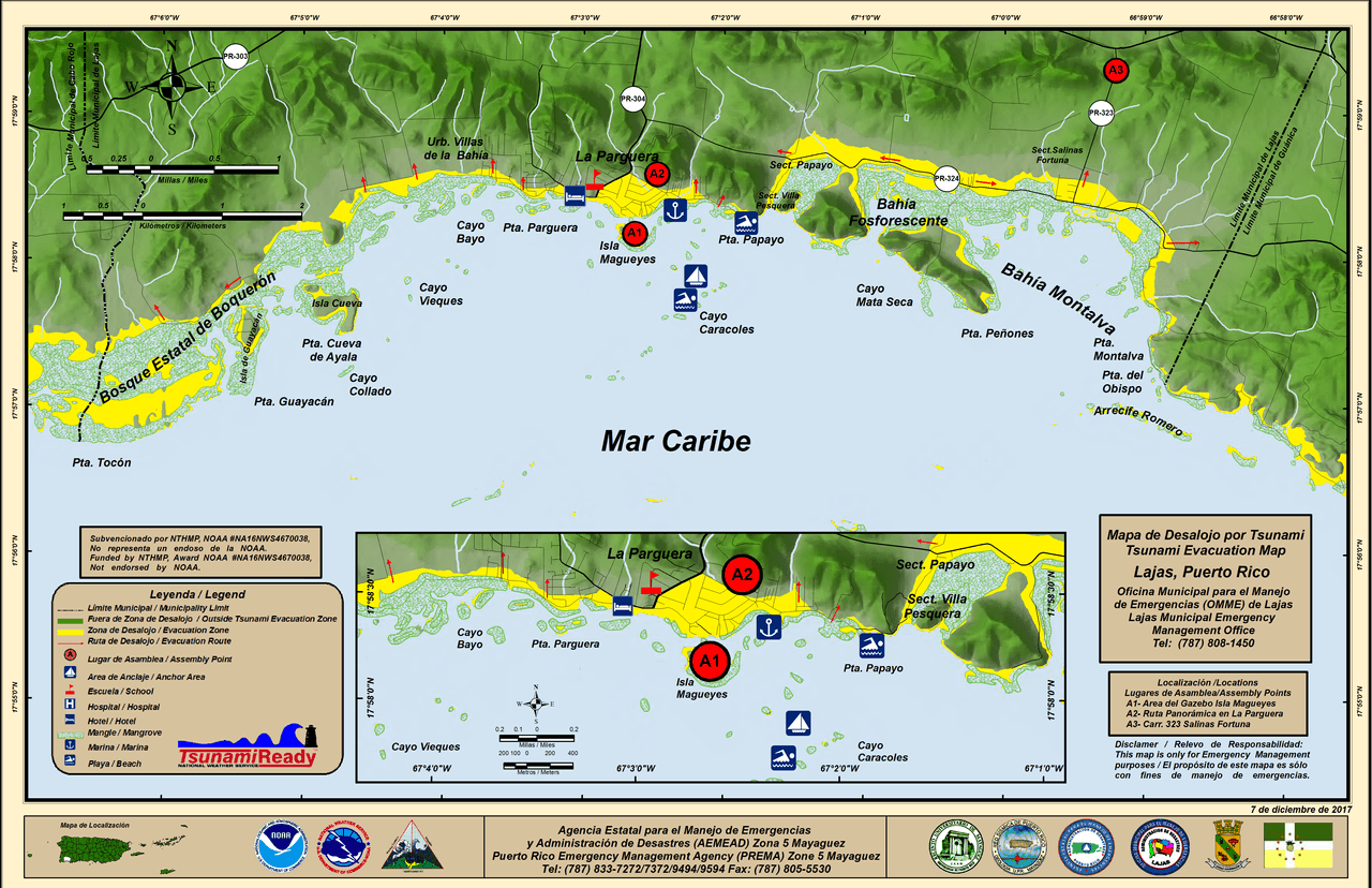 Mapa de desalojo de Lajas