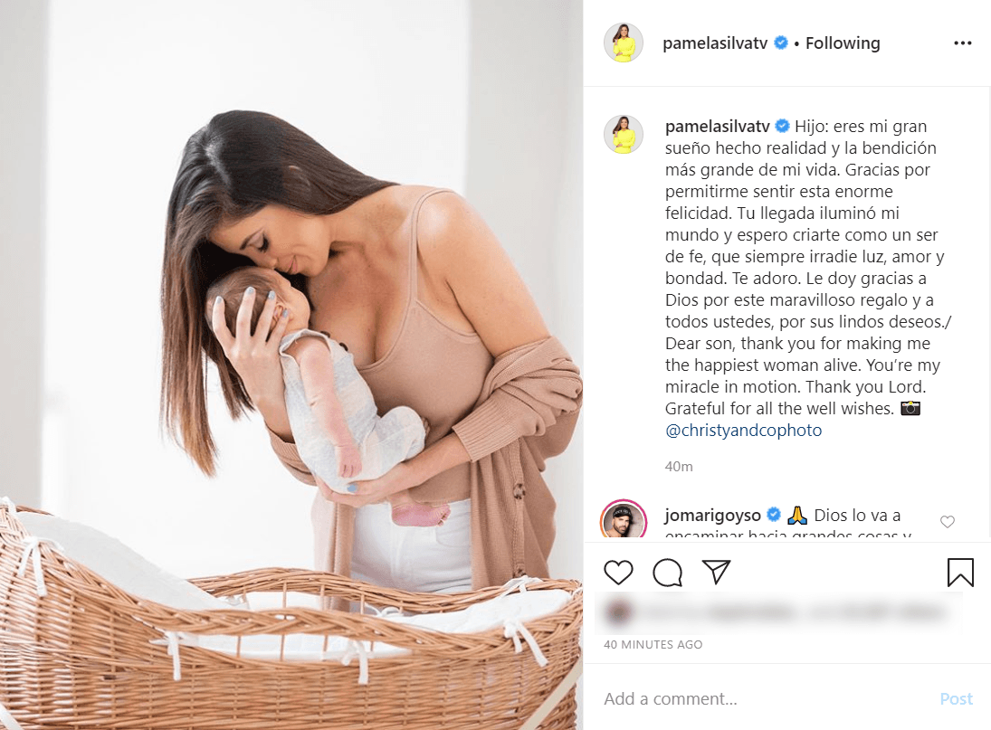 La presentadora de Primer Impacto trajo al mundo a Ford, un deseado bebé que cumplió uno de los 
<b><a href="https://www.univision.com/shows/el-break-de-las-7/al-borde-del-llanto-pamela-silva-cuenta-lo-que-nunca-habia-dicho-de-su-hijo-ford-en-el-break-de-las-7-entrevista-completa-video" target="_blank">más grandes sueños</a> </b>de la peruana. 
<br>