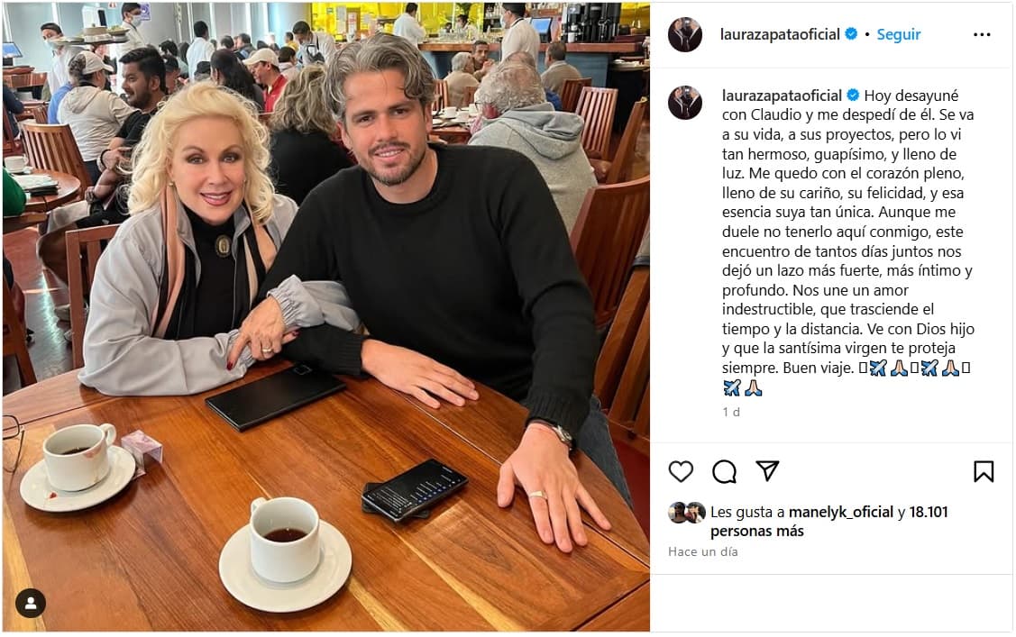 Laura Zapata publicó una dedicatoria para su hijo Claudio.