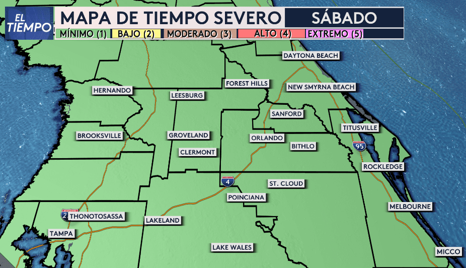 No todos verán lluvias, pero algunas tormentas pueden llegar a ser severas el sábado en estas áreas.