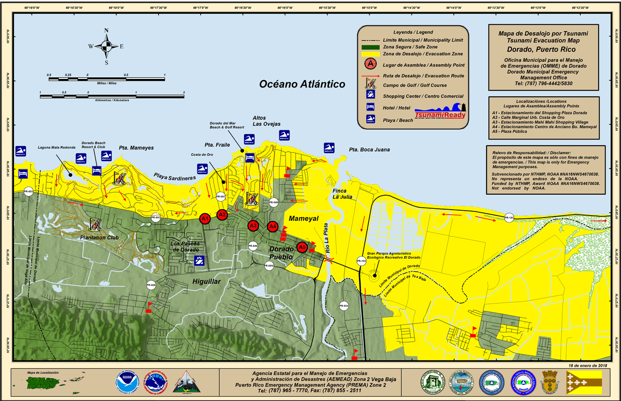 Mapa de desalojo de Dorado