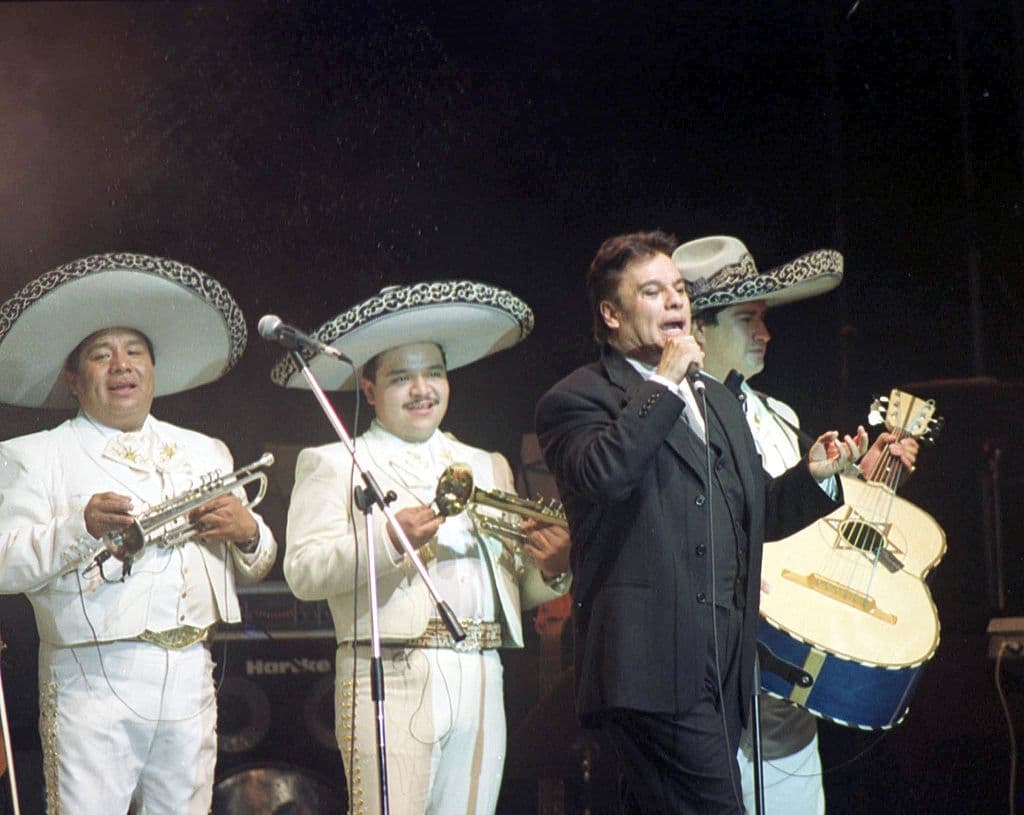 Los trajes de saco, chaleco y corbata lo acompañaron durante toda su carrera musical. Aunque este estilo sobrio fue insignia de sus inicios en los años 70, una que otra vez se le coló algo de discreción en el armario, como sucedió en 1999, en el concierto en San Salvador que dio ante 15 mil personas.