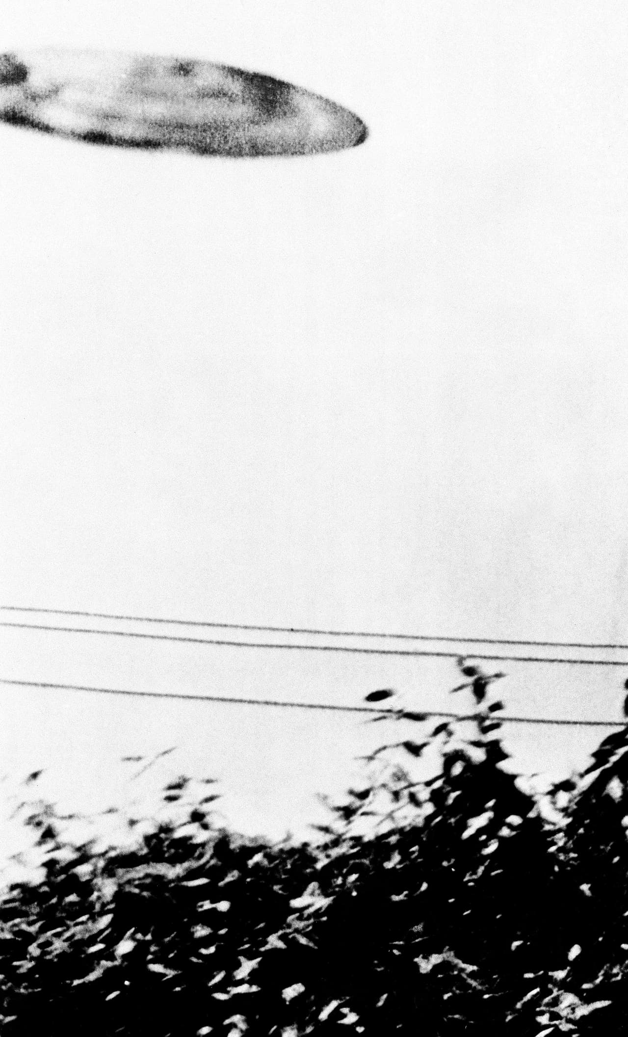Michael Savage estaba practicando con su nueva cámara fotográfica en San Bernardino, California, cuando un objeto volador apareció en el visor, en julio de 1956. El joven de 15 años contó que vio un movimiento por el rabillo del ojo y disparó esta fotografía. El platillo desapareció en 30 segundos, dijo.