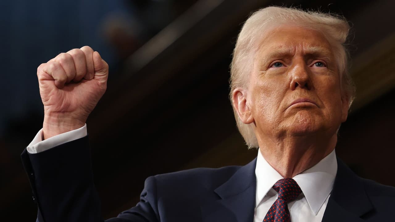 Trump pronunció este martes el discurso más largo de la historia en una sesión conjunta del Congreso de Estados Unidos.