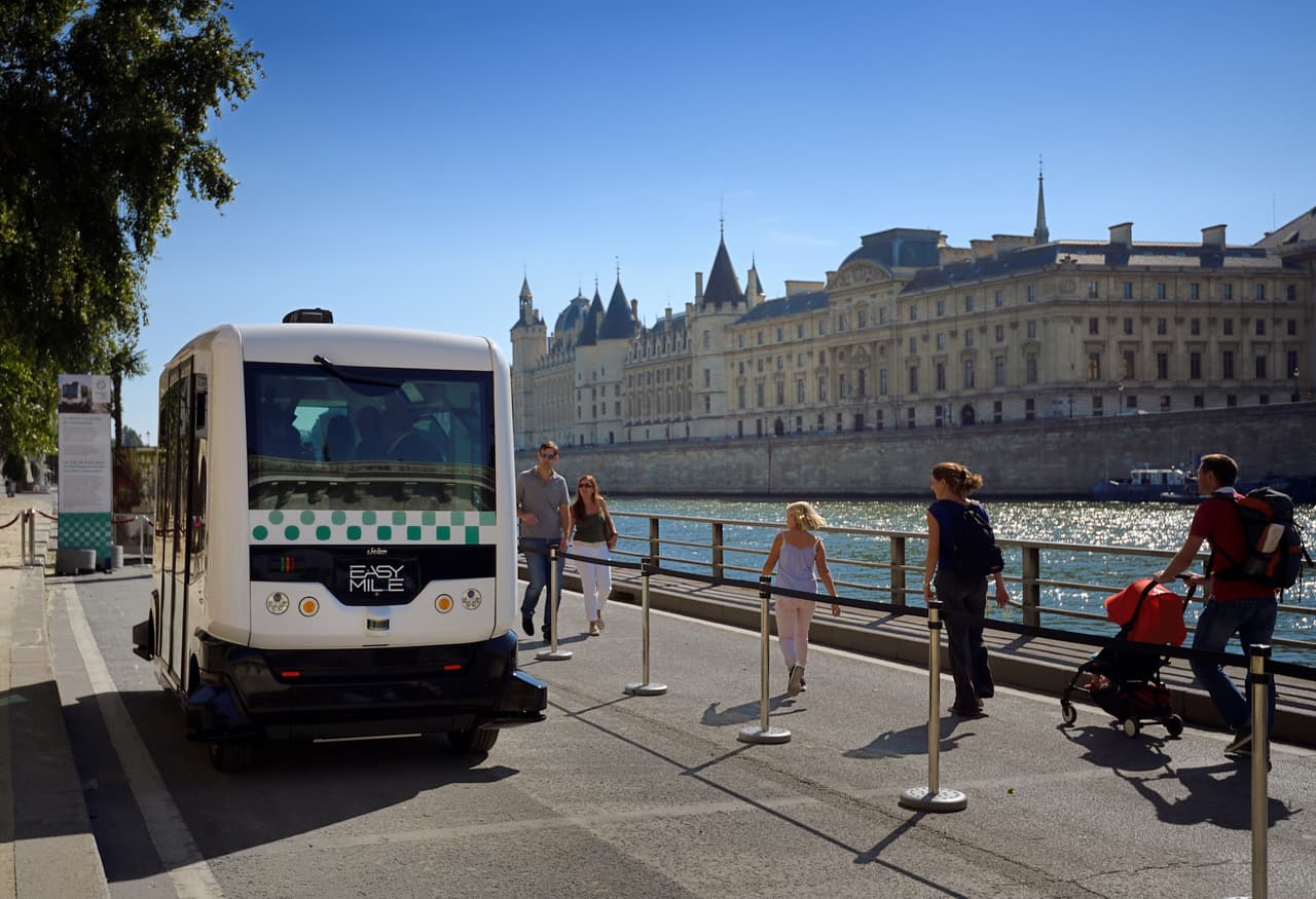 Un autobús autónomo en Francia.