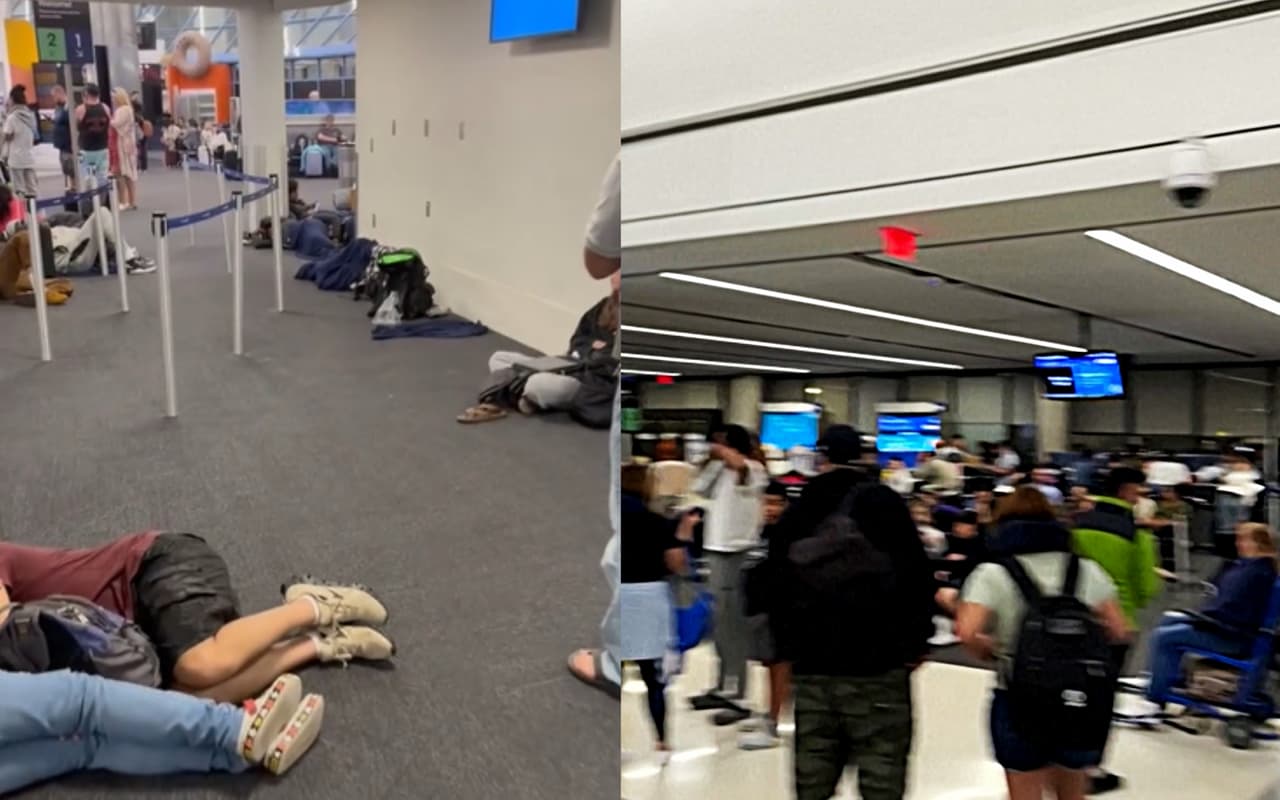Gente durmiendo en el suelo, largas filas de pasajeros y un caos generalizado. Es parte de lo que dejó 
<b><a href="https://www.univision.com/local/los-angeles-kmex/fallo-cibernetico-cancelaciones-retrasos-vuelos-aeropuerto-internacional-los-angeles" target="_blank">el fallo informático de Microsoft</a></b>, en el aeropuerto internacional de Los Ángeles, LAX.