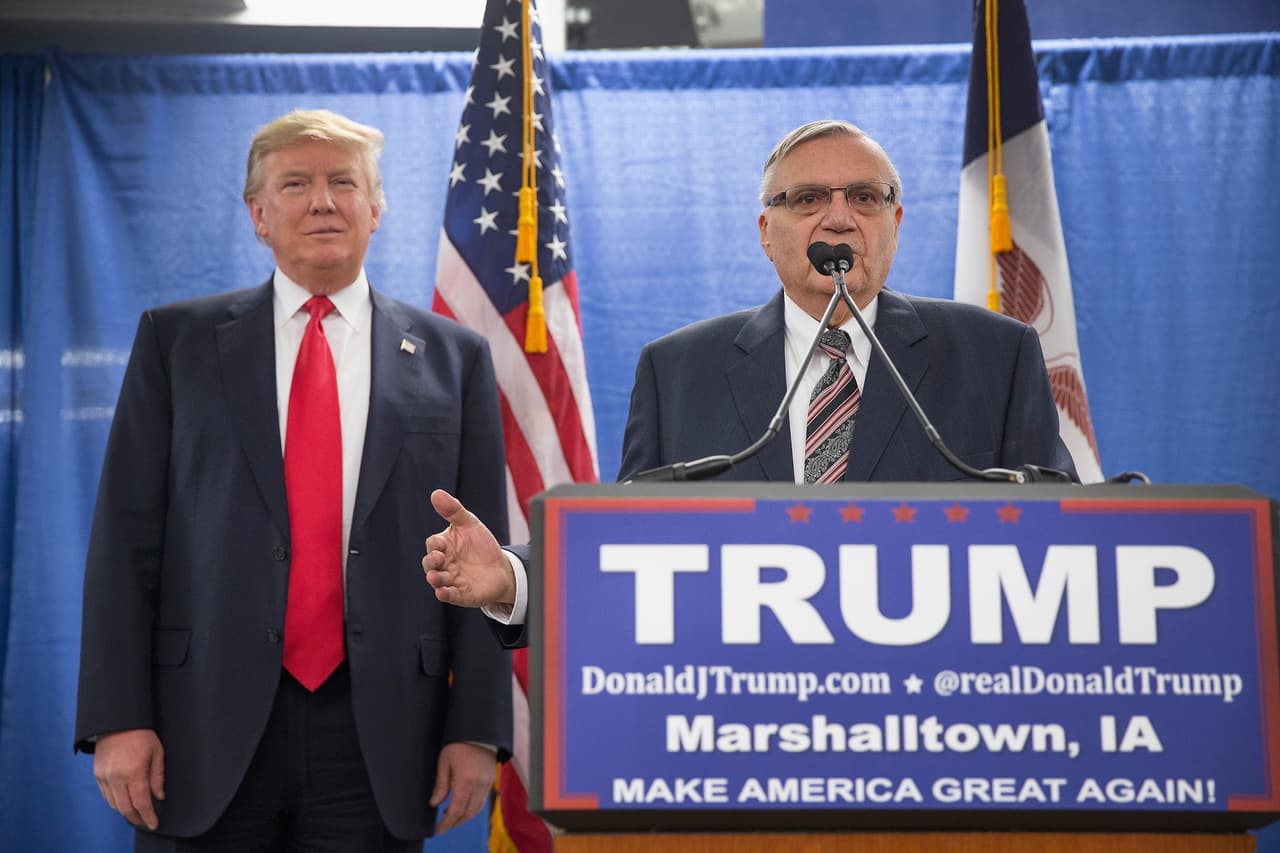 Arpaio backed Trump from the start of his election campaign, joining him at rallies.