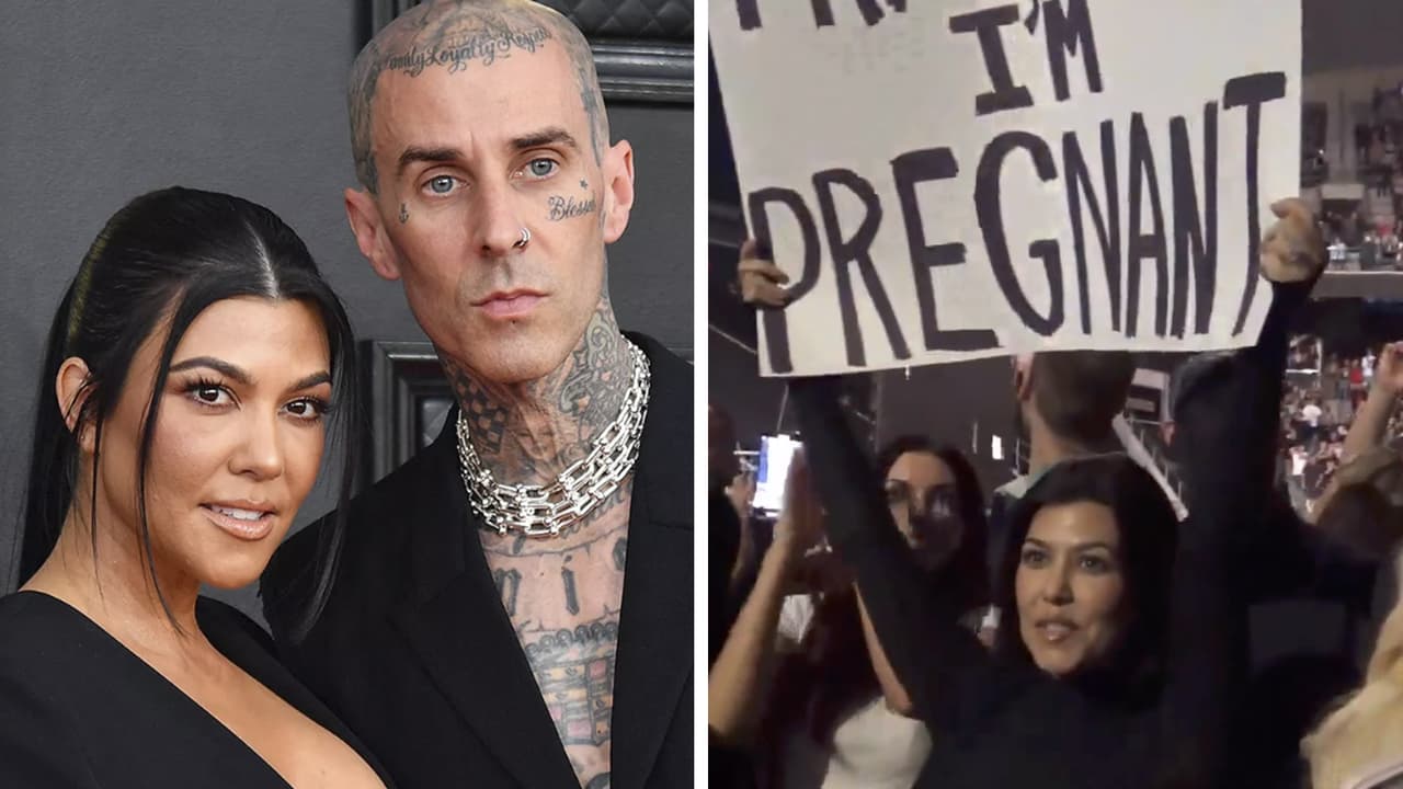 Como una fan, Kourtney Kardashian le informa a Travis Barker su embarazo en pleno concierto