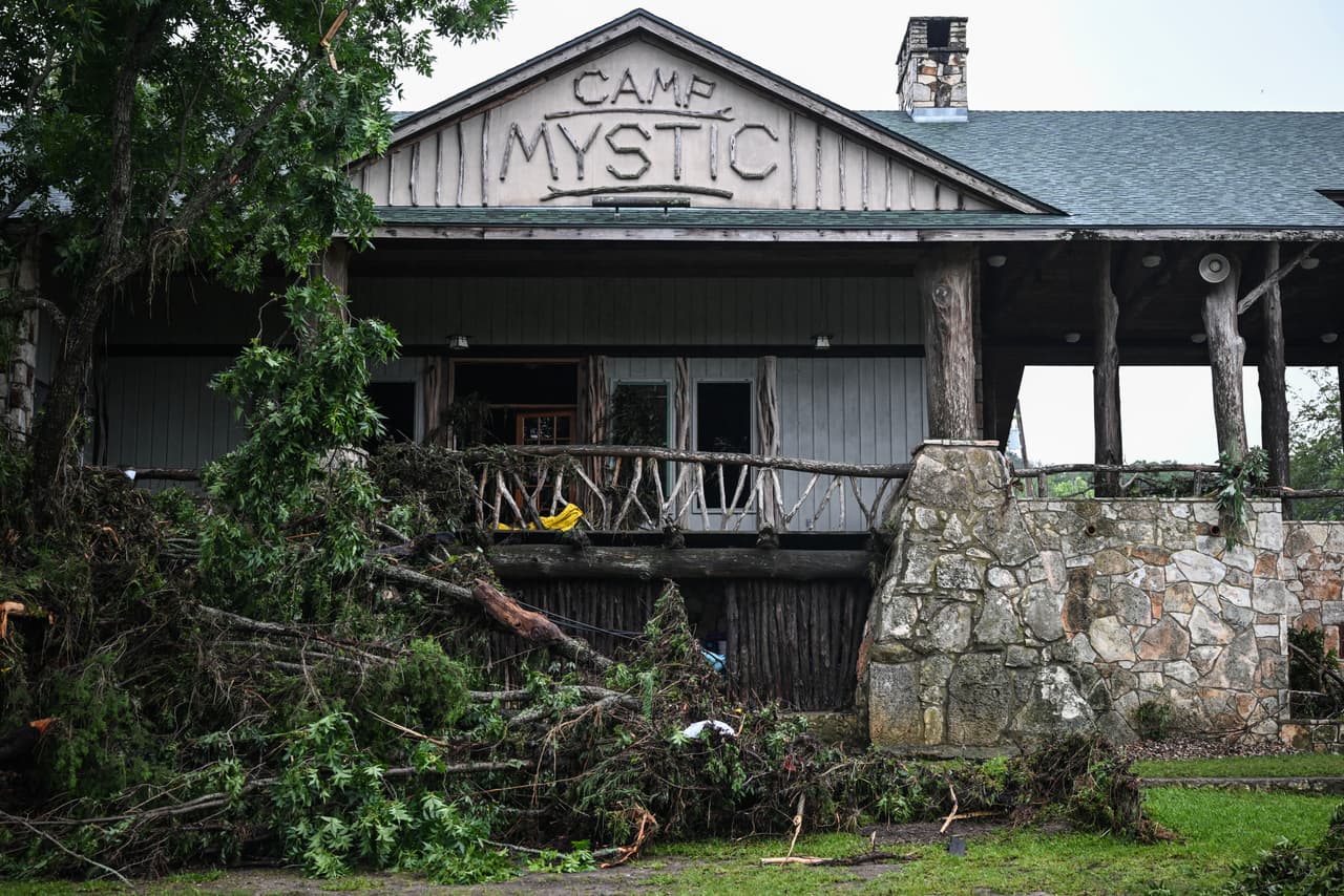 Vista del Campamento Mystic, donde al menos 20 niñas desaparecieron tras las inundaciones repentinas en Hunt, Texas, el 5 de julio de 2025.