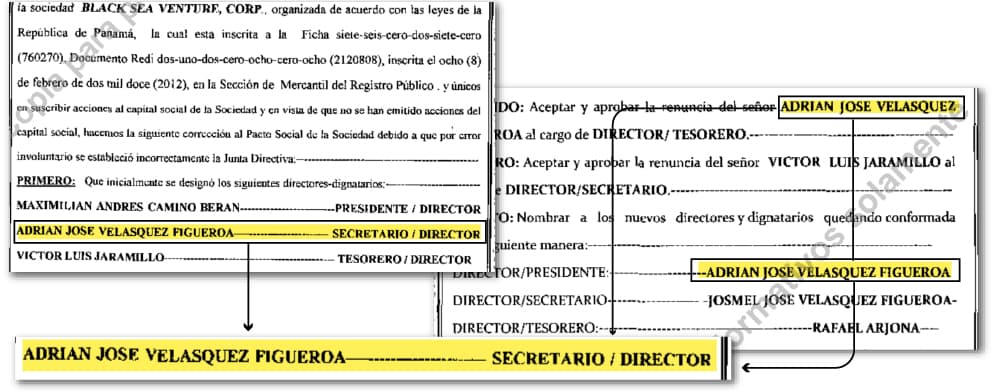 Las compañías de los Velásquez Figueroa aparecen en el registro panameño