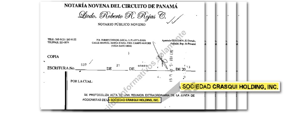Las compañías de los Velásquez aparecen en el registro público panameño