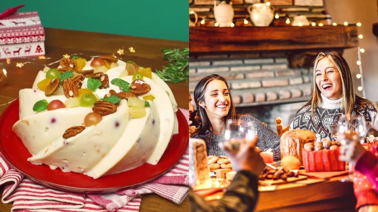 ¿Cómo hacer gelatina navideña? Receta fácil con ensalada de uvas