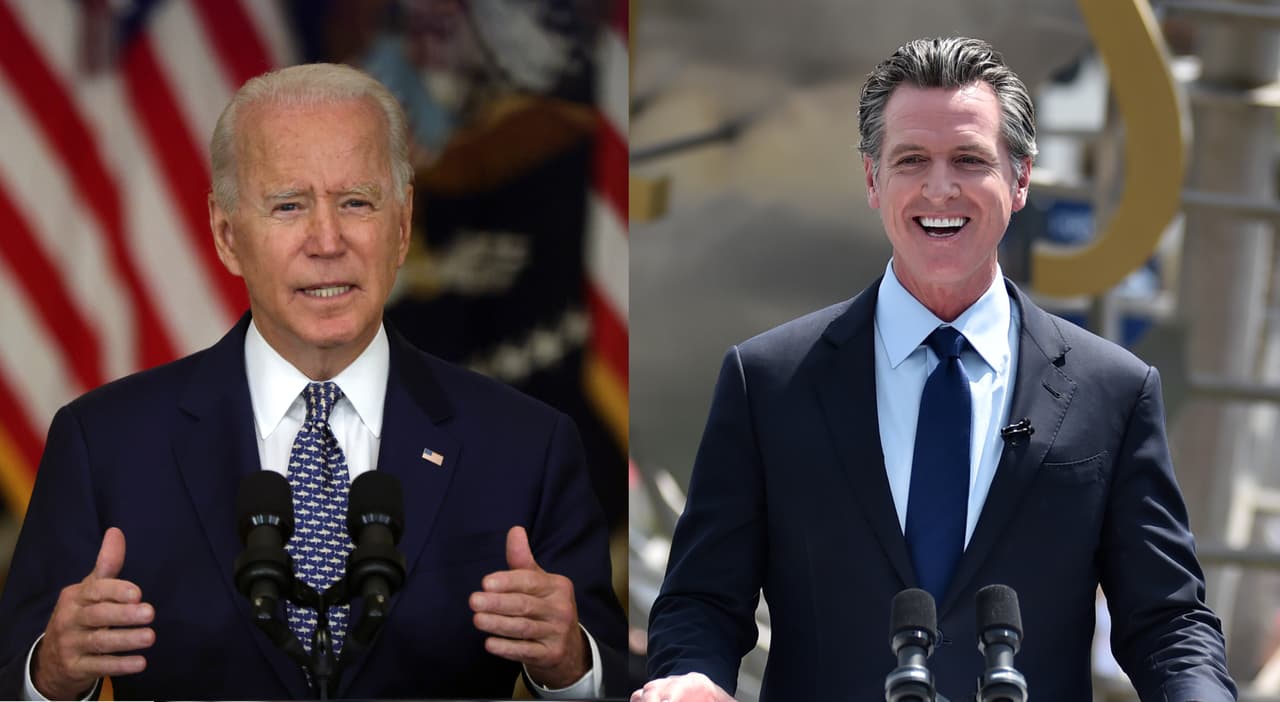 Joe Biden y Gavin Newsom.