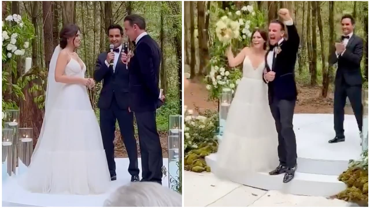 El emotivo momento en que Karina Banda acepta como esposo a Carlos Ponce en su boda religiosa