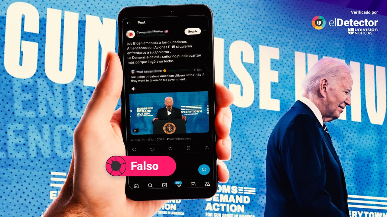 Es falso que Biden amenazó con usar aviones F-15 contra los estadounidenses 