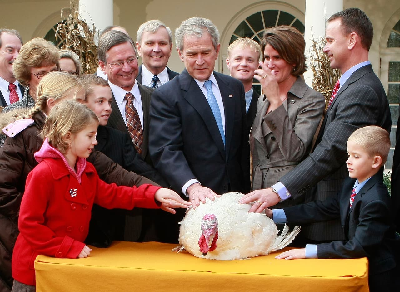 En 2008 fue el turno para 'Calabaza', el último pavo perdonado por 
<b>George W. Bush.</b>