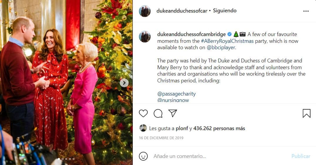 El príncipe William y Kate Middleton en un especial de Navidad