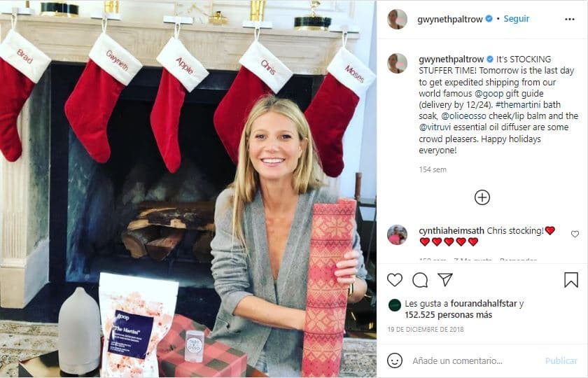 Gwyneth Paltrow se prepara para Navidad