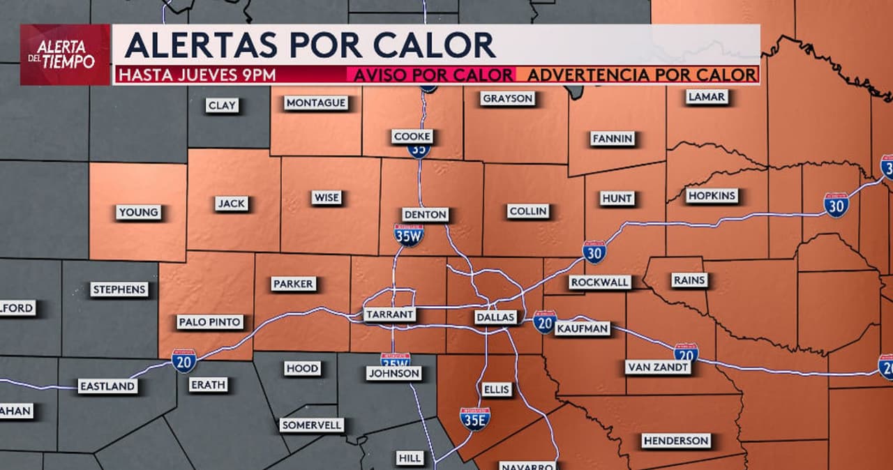 <a href="https://www.weather.gov/fsd/espanol" target="_blank">El Servicio Meteorológico Nacional</a> emitió 
<b>alertas por calor extremo en el norte de Texas</b>, donde se esperan temperaturas sofocantes durante los próximos días; 
<b>el índice de calor podría superar los 100 °F en gran parte de la región</b>, por lo que se recomienda evitar la exposición prolongada al sol, mantenerse bien hidratado y no dejar a niños ni mascotas dentro de vehículos, ya que 
<b>el riesgo para la salud aumenta considerablemente durante las horas más calurosas del día.</b>