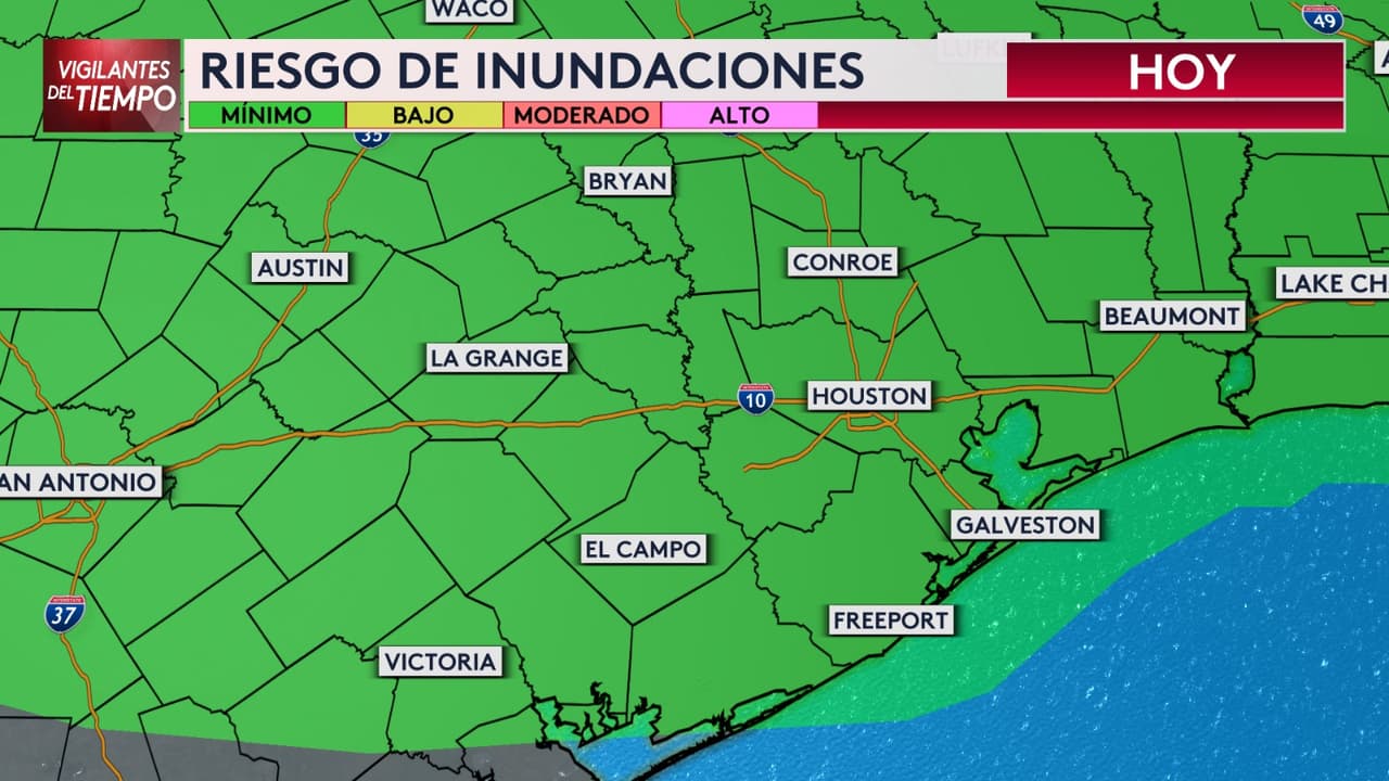 Riesgo de inundaciones nivel 1 en todo el sureste de Texas: revisa el pronóstico de las próximas horas