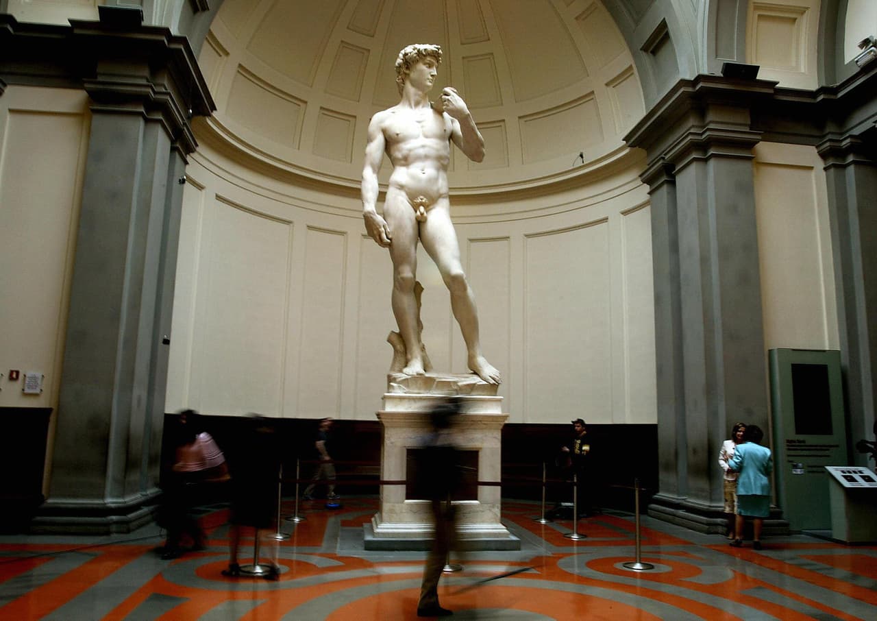 Una imagen de la escultura "David", de Miguel Ángel, en Florencia, Italia.