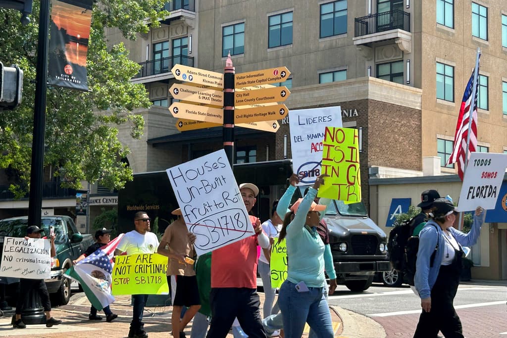 La marcha "Todos Somos Florida" inició a las 11:00 am (ET) y recorrió varias calles de la capital del estado de Florida, Tallahassee para llegar al Capitolio Estatal donde realizaron una protesta contra la ley de inmigración en Florida, que 
<a href="https://www.univision.com/local/miami-wltv/quienes-se-pueden-ver-afectados-ley-migratoria-de-florida-entra-en-vigor-el-1-de-julio-abogado-aclara-dudas-video">entra en vigor este 1 de julio. </a>
