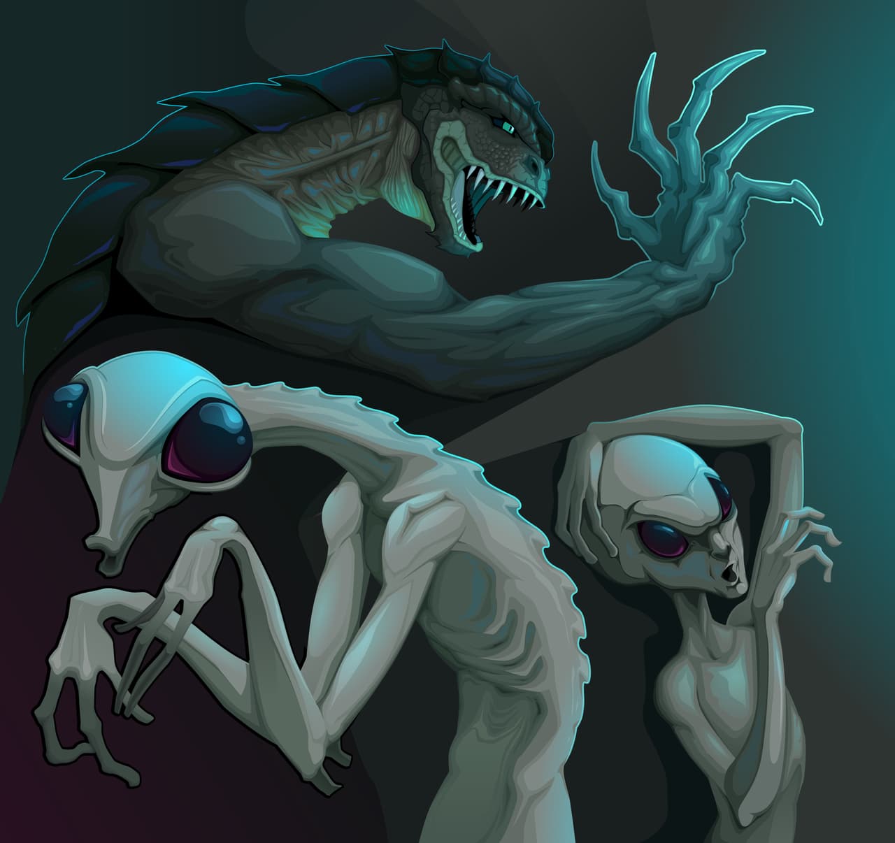 Los 
<b>reptilianos</b> o reptiloides, serían una raza proveniente de los 
<b>Draconianos</b>, unos humanoides de más de seis a ocho pies de altura con características de reptiles, que han jugado un importante papel en teorías de conspiración modernas y en estudios de ufología.