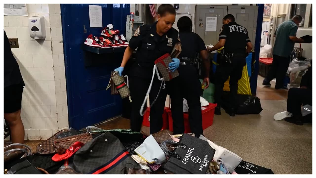 La policía de Nueva York reveló video y fotos de una importante incautación que realizó esta semana en Lower Manhattan. 
<b>El valor de los productos falsificados, dijo, es de $2 millones. </b>
<br>